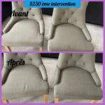 chaises salle à ma,ger en tissu avant et après